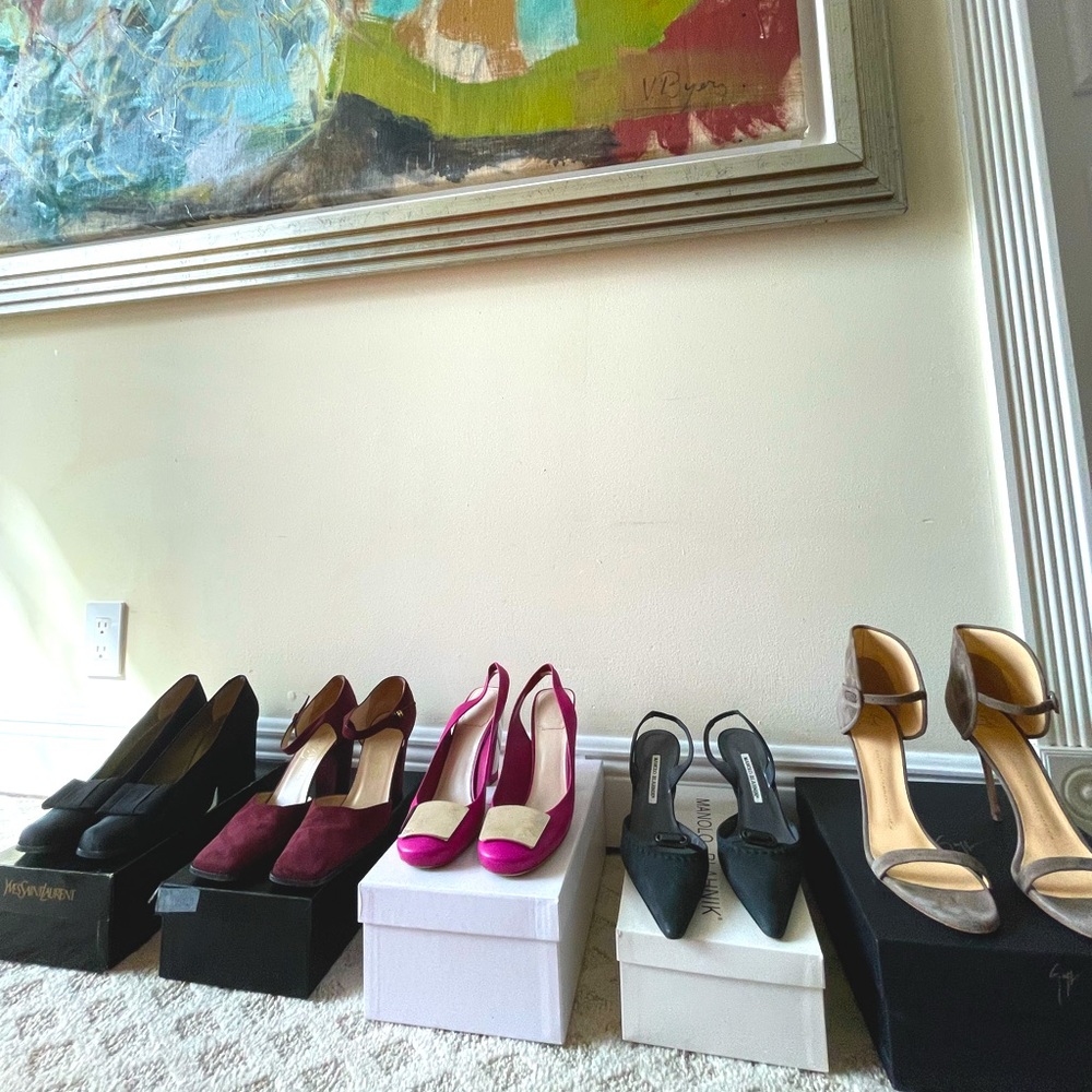 YSL, DIOR, CHANEL, MANOLO BLAHNIK & MORE. VINTAGE DESIGNER SHOE BUNDLE.